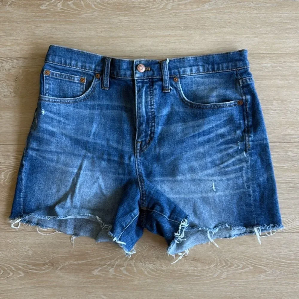 Madewell Cutoff Edition Glenoaks Wash Jean High-Rise Denim Shorts Stretchy 29